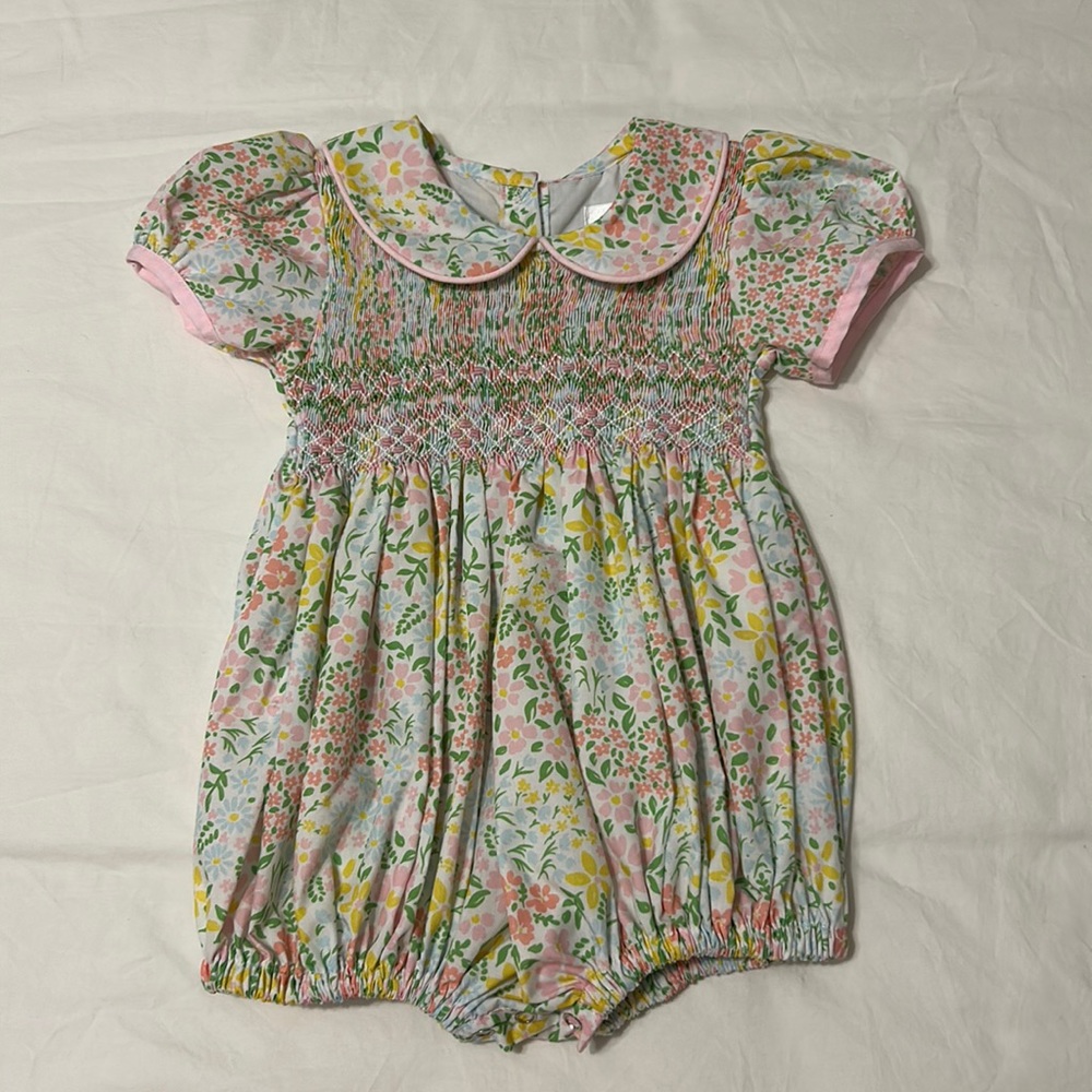 Cecil and Lou Smocked Bubble 12M